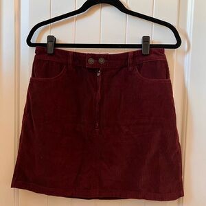 Hollister Red Corduroy Mini Skirt